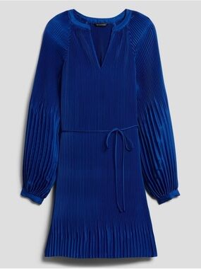 Banana Republic Pleated Long-Sleeve Dress